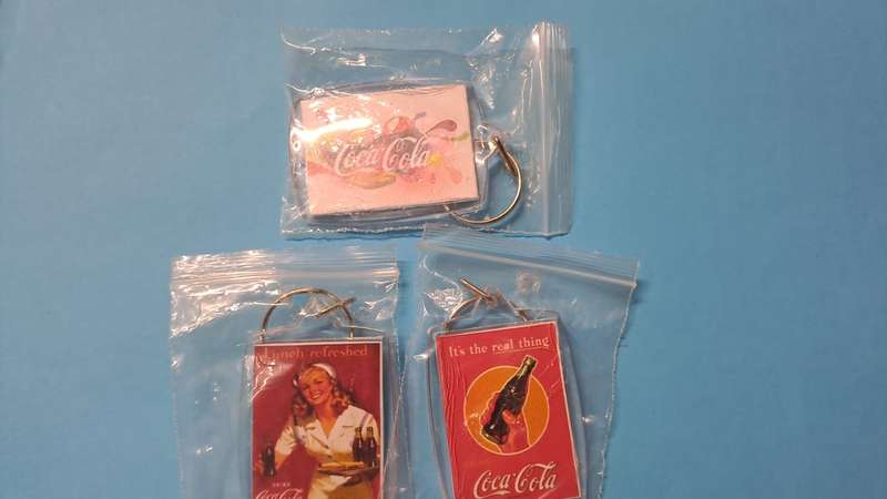 Coke - Coca Cola Combo 3 x Keyrings New
