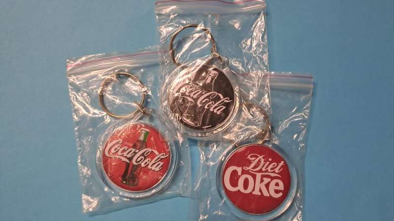 Coke - Coca Cola Combo 3 x Keyrings New