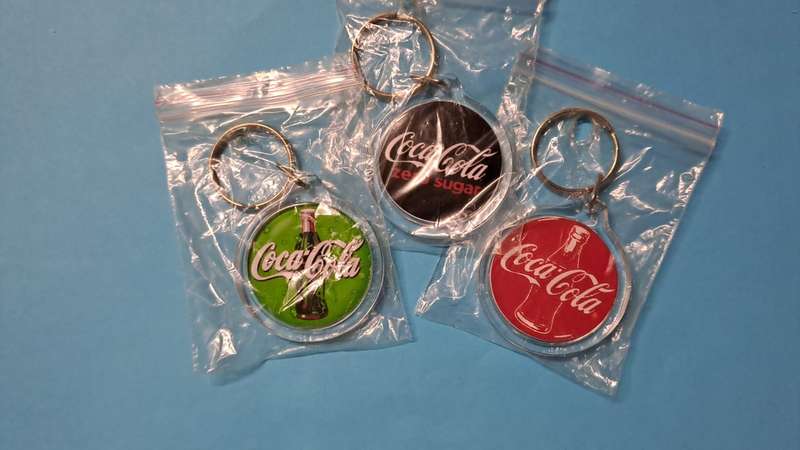 Coke - Coca Cola Combo 3 x Keyrings New