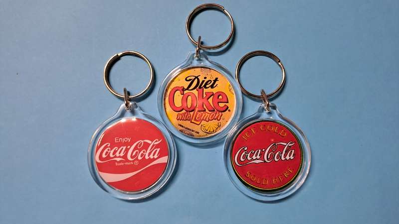 Coke - Coca Cola Combo 3 x Keyrings New