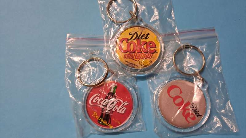 Coke - Coca Cola Combo 3 x Keyrings New