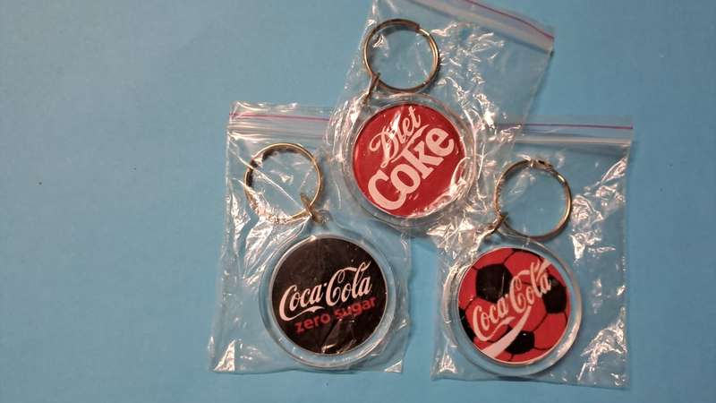 Coke - Coca Cola Combo 3 x Keyrings New