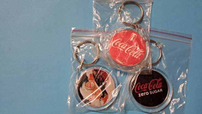 Coke - Coca Cola Combo 3 x Keyrings New