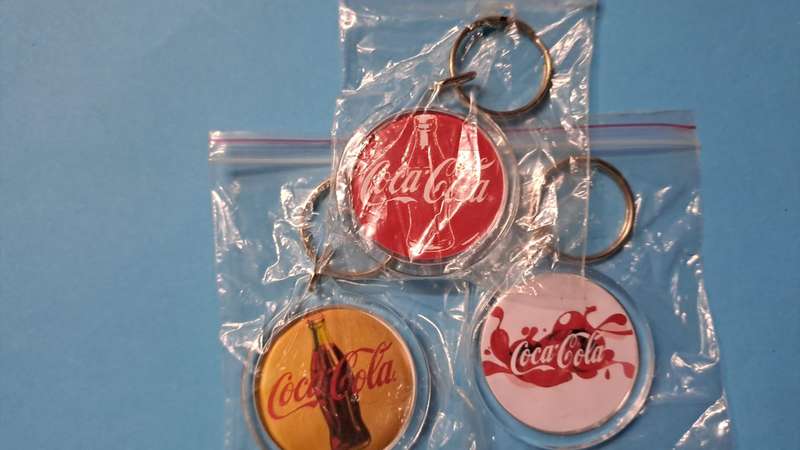 Coke - Coca Cola Combo 3 x Keyrings New