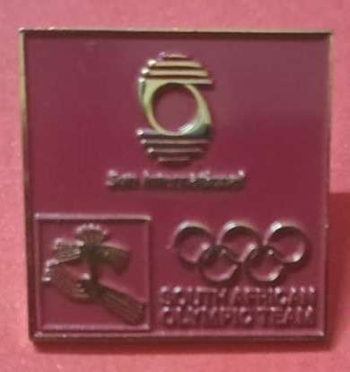 South African Olympic Team - Sponsored by Sun International - Maroon color - Pin.