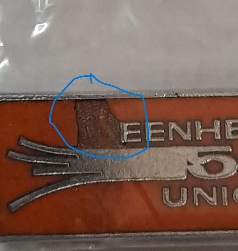 South African Pins - Eenheid/Union 50 (metal) For collectors. Damaged