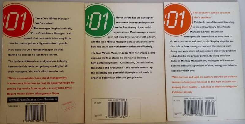 Book - Kenneth Blanchard - 3 x The one minute manager.