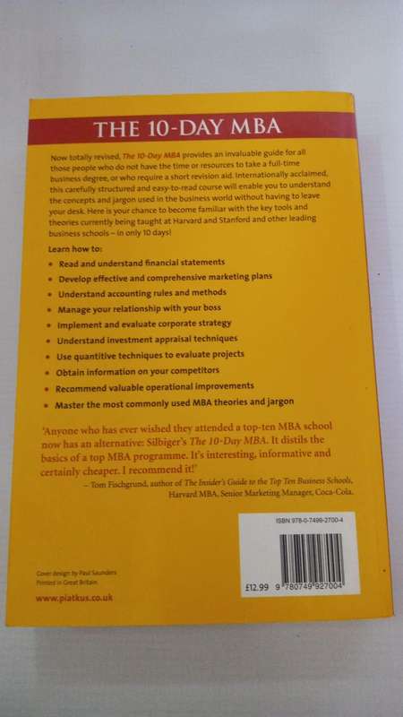 Book - Steven Silbiger - The 10-Day MBA - Mastering the Skills Taught in top Business Schools.