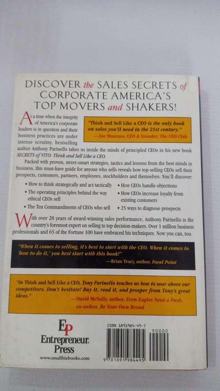 Book - Anthony Parinello - Think and sell like a CEO (Hard cover).