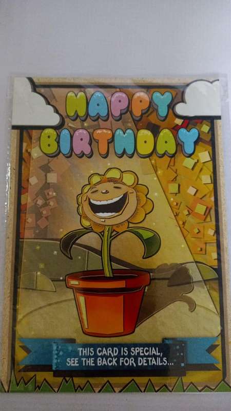 Book - Birthday Card - 1 x Happy Birthday Cards with flower on.