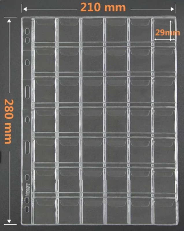 10 pcs A4 Universal Coin Album pegs,42 Pocket Page.