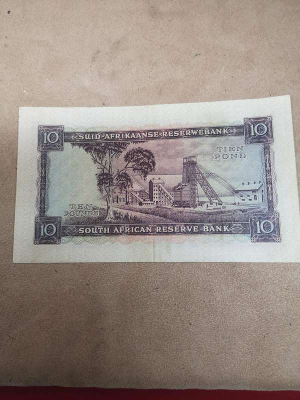 South Africa 1958 Ten Pounds MH De Kock Large Banknote
