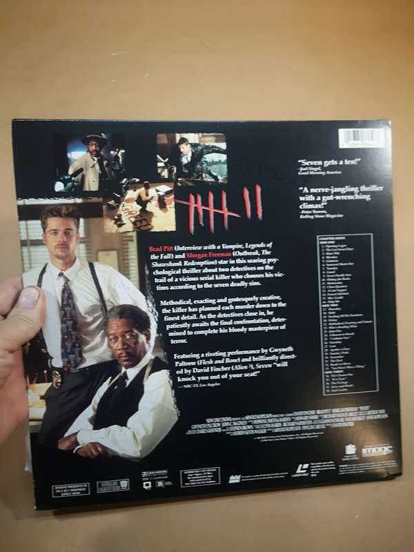 Seven. Brad Pitt. Morgan Freeman. 1996 laserDisc