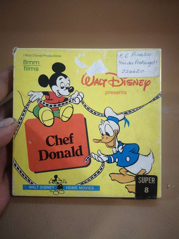 Vintage Original Super 8mm Film, Walt Disney's Chef donald
