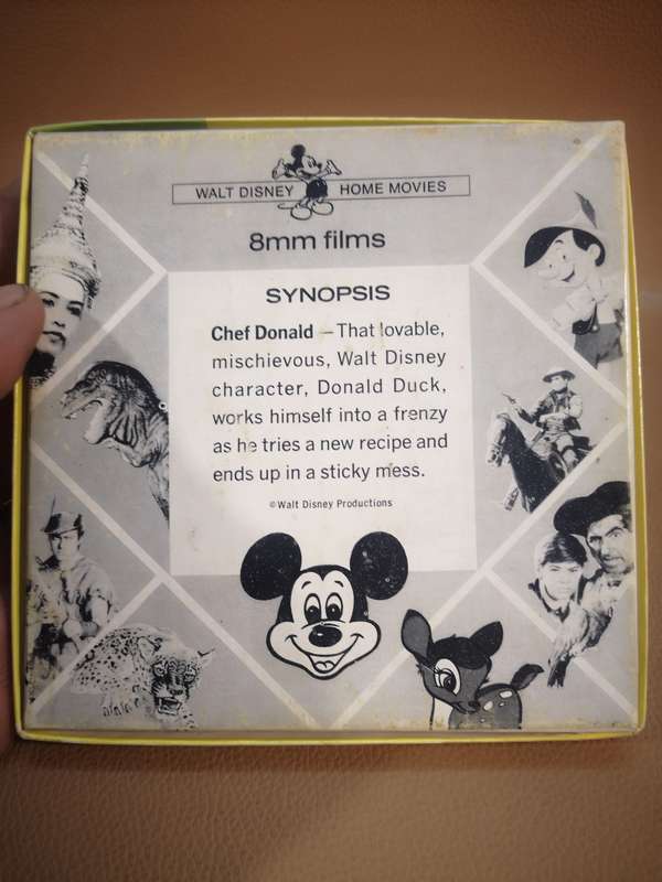 Vintage Original Super 8mm Film, Walt Disney's Chef donald