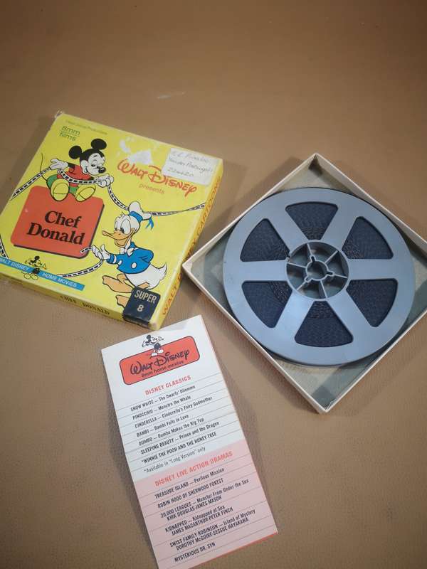 Vintage Original Super 8mm Film, Walt Disney's Chef donald