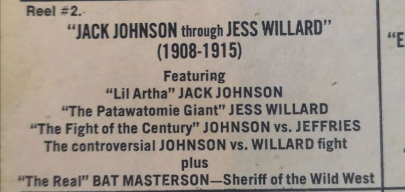 BW 8mm Jack Johnson trough Jess Willard (1908-1915) Boxing World Heavyweight Champ. Reel
