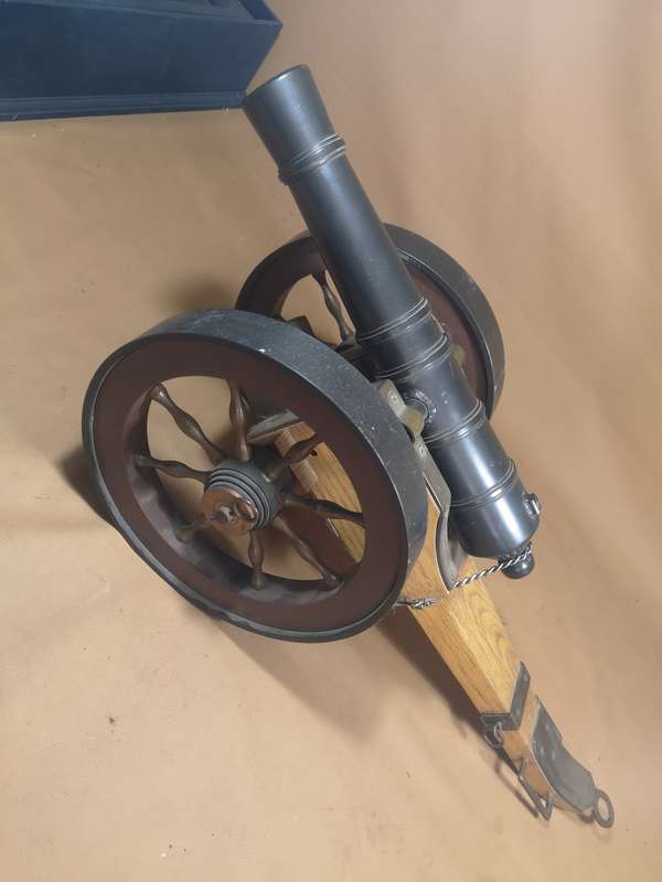 LARGE VINTAGE BRONZE SIGNAL CANNON - 750MM LONG