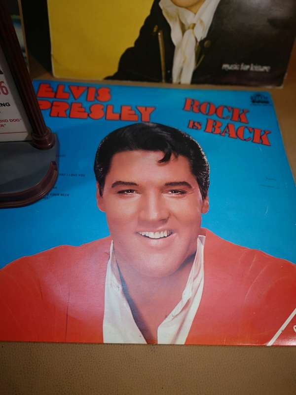 Todd McFarlane Toys Elvis Presley 1956 Elvis The Year in Gold Figure & LP Bundle