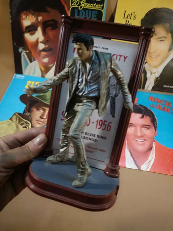 Todd McFarlane Toys Elvis Presley 1956 Elvis The Year in Gold Figure & LP Bundle