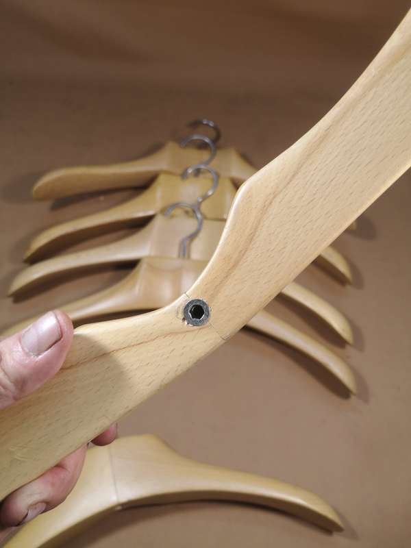 Vintage Luxury Beech Wood Suit Hangers, set of 6