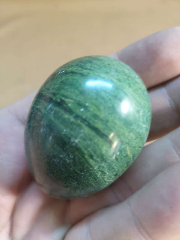 Large Collection of Polished Green Verdite Galet / Palm Stones Eggs