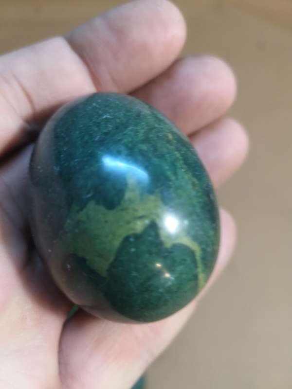 Large Collection of Polished Green Verdite Galet / Palm Stones Eggs