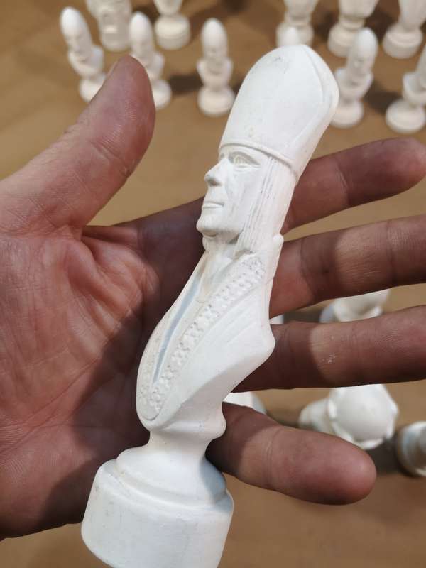 Giant Ceramic Bisque 32 Piece LARGE Duncan Chess Set - Ready to Paint - UNPAINTED