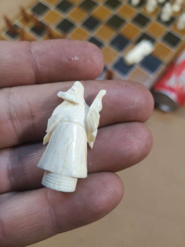 Vintage Chinese Chess Set with Wooden Box