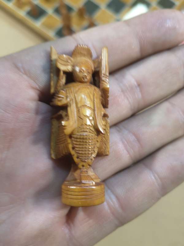 Vintage Chinese Chess Set with Wooden Box