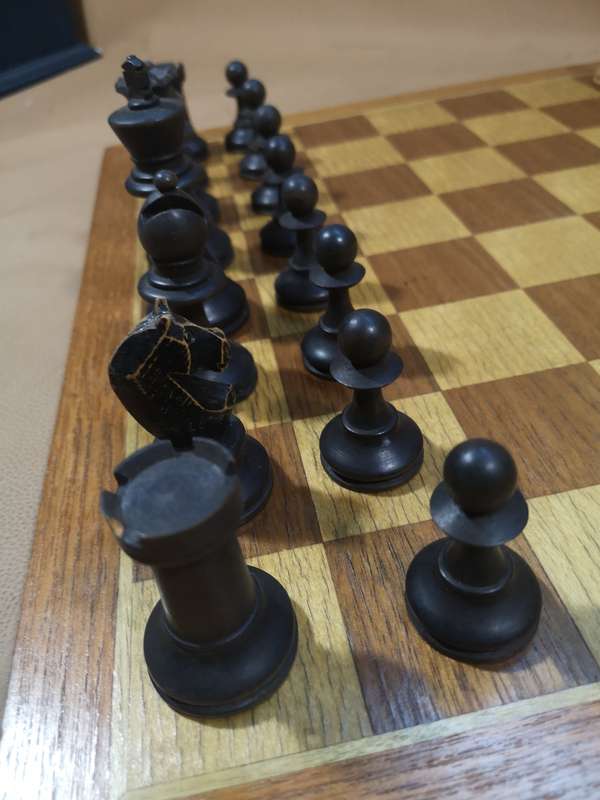 Beautiful Large Vintage Wooden Chess Set