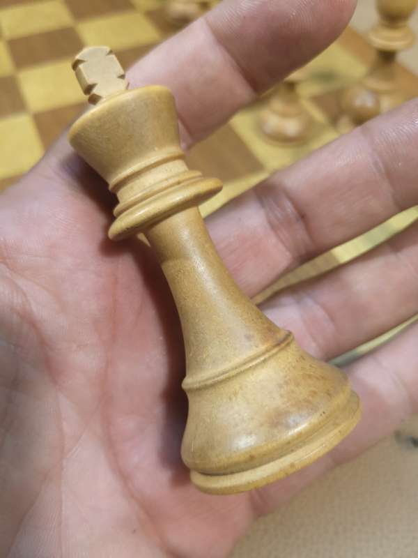 Beautiful Large Vintage Wooden Chess Set