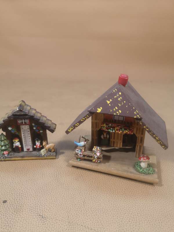 Vintage Toggili Wooden 5" Chalet Weather House W. Germany
