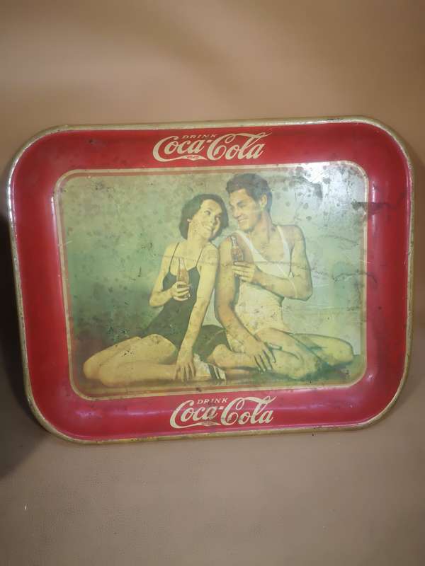 Collection of Vintage ORIGINAL Betty Girl Coca-Cola Advertising Metal Decorative Trays