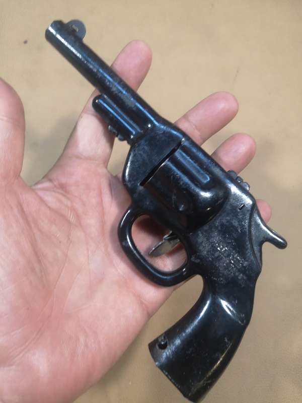Rare Original 1930's Wyandotte Metal Toy Gun Pressed Steel Dart Pistol, 8" Long