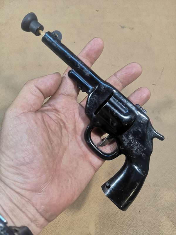 Rare Original 1930's Wyandotte Metal Toy Gun Pressed Steel Dart Pistol, 8" Long