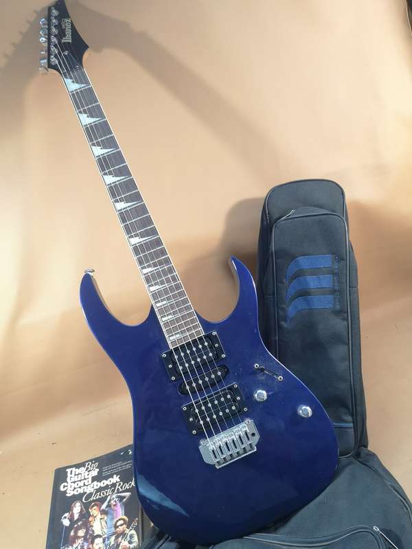 Ibanez Gio GRG170DX Jewel Blue Electric Guitar with Mother of Pearl Inlays