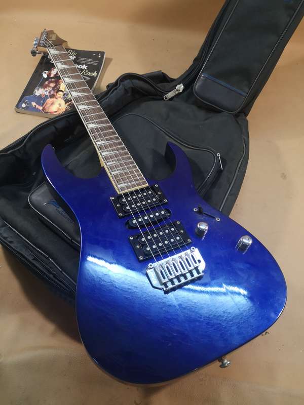 Ibanez Gio GRG170DX Jewel Blue Electric Guitar with Mother of Pearl Inlays
