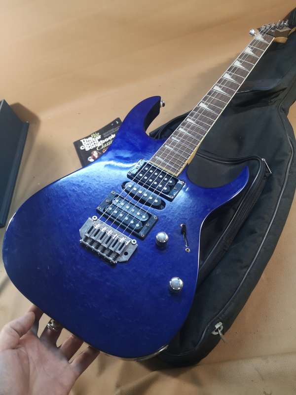 Ibanez Gio GRG170DX Jewel Blue Electric Guitar with Mother of Pearl Inlays