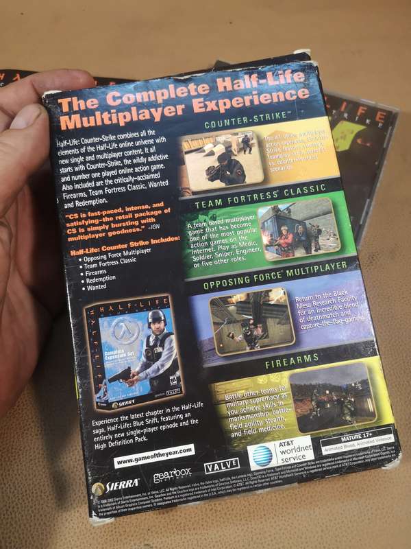 Vintage Half-Life: Counter-Strike (PC, 1996-2002) Sierra Valve Big Box PC Complete