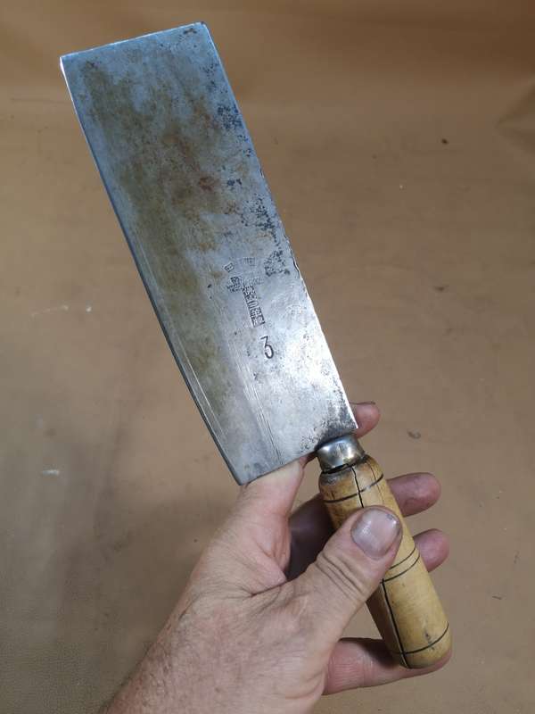 Vintage Meat Cleaver Knife With Stamped Makers Marks 1 of 5