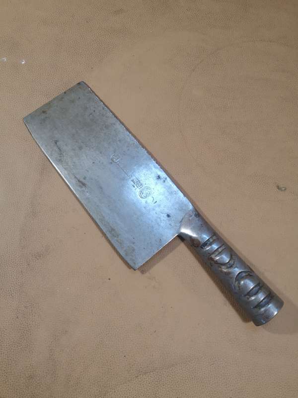 Vintage Meat Cleaver Knife With Stamped Makers Marks 3 of 5