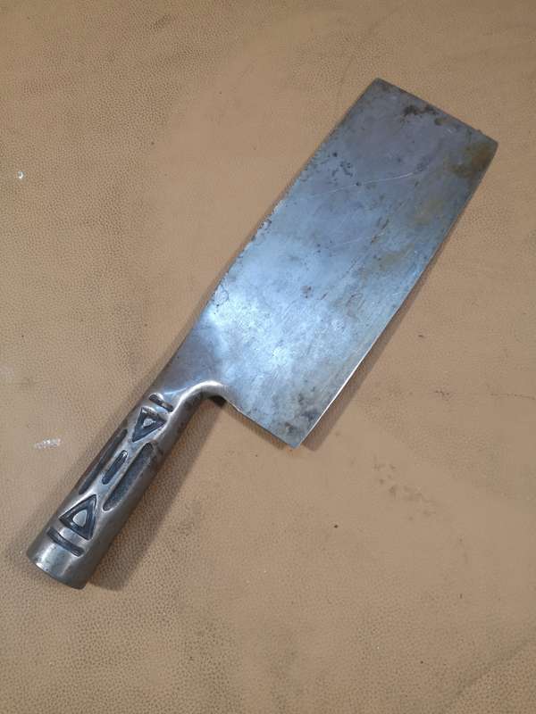 Vintage Meat Cleaver Knife With Stamped Makers Marks 4 of 5