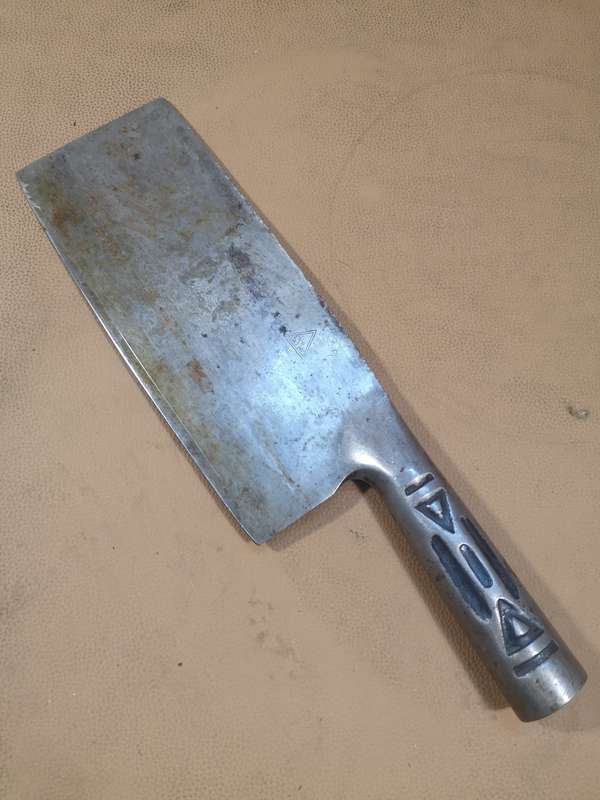 Vintage Meat Cleaver Knife With Stamped Makers Marks 4 of 5