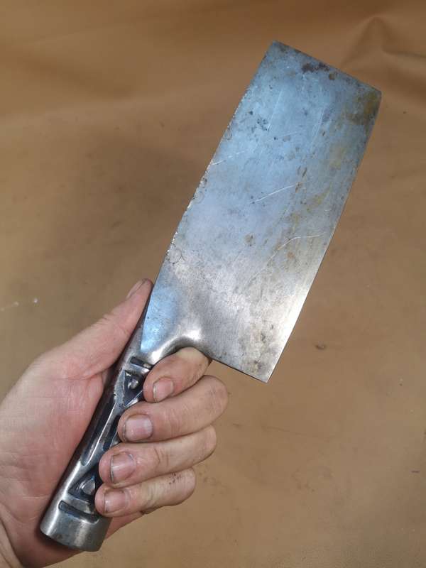 Vintage Meat Cleaver Knife With Stamped Makers Marks 4 of 5