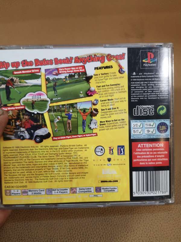 Cyber Tiger PlayStation 1 PS1 Complete w/ Manual
