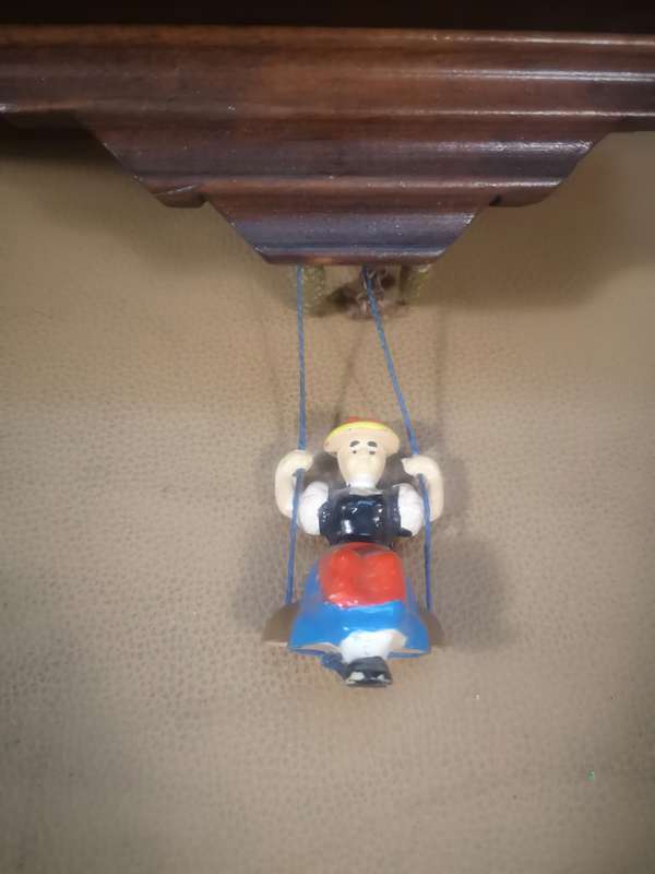 Vintage Black Forest Quartz Swinging Doll Cuckoo Clock by Trenkle Uhren