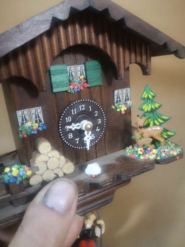 Vintage Black Forest Quartz Swinging Doll Cuckoo Clock by Trenkle Uhren