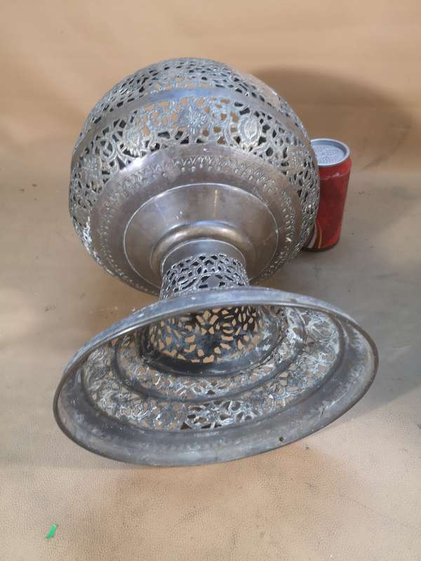 Very Large 1 of 2 Moroccan Brass Lamp Shades - 530mm High