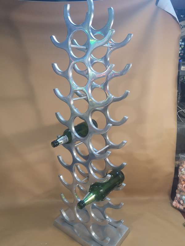Michael Noll Designer Wine Rack - 27 Bottles - Polished Aluminum